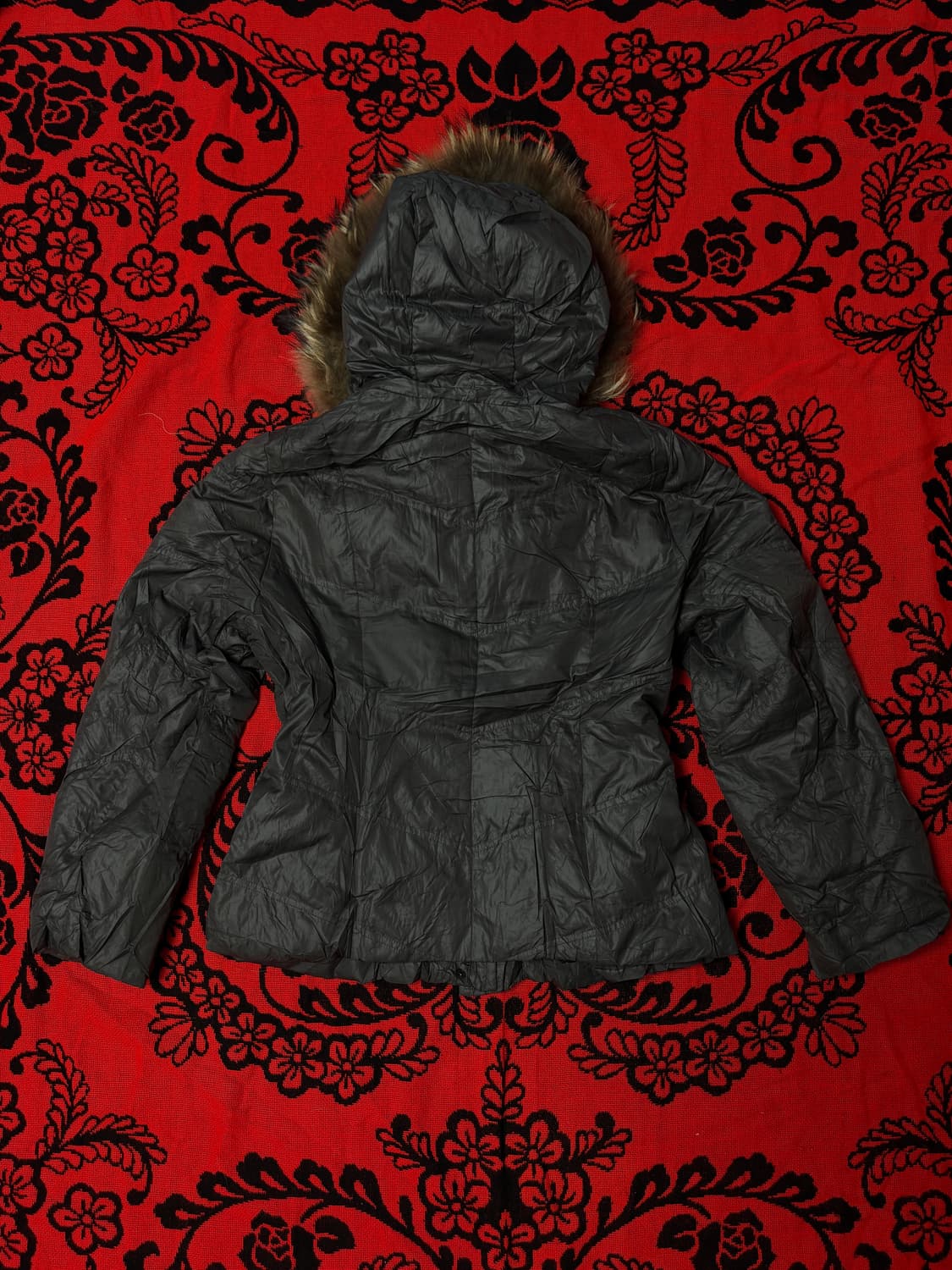 Vintage 00's Grunge Punk Fur hood parka 상품이미지4