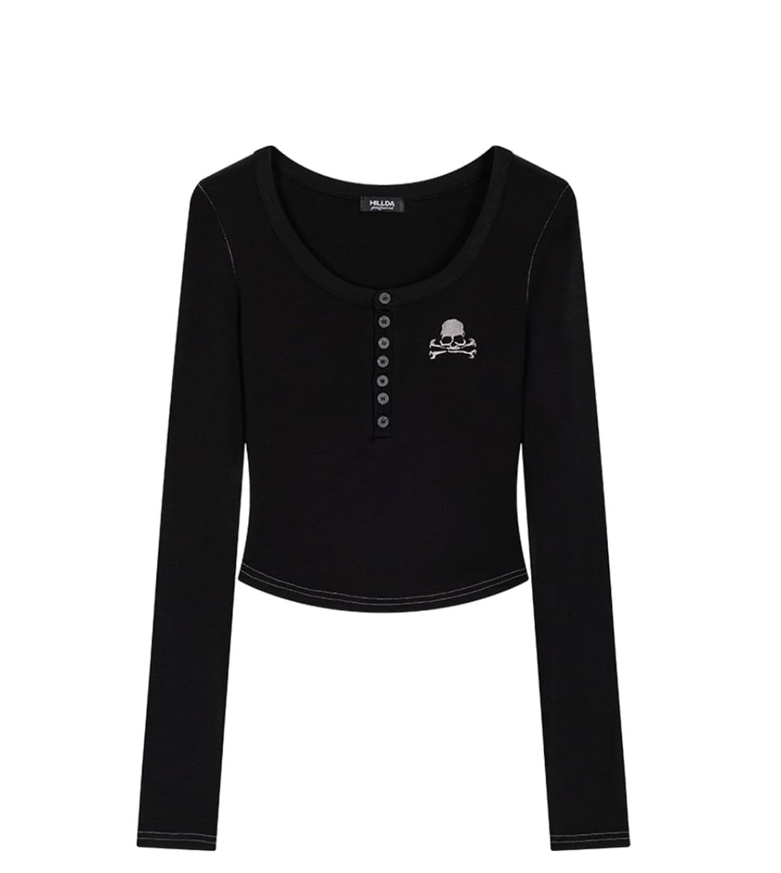 Hillda 스컬 크롭 롱 슬리브 상품이미지1