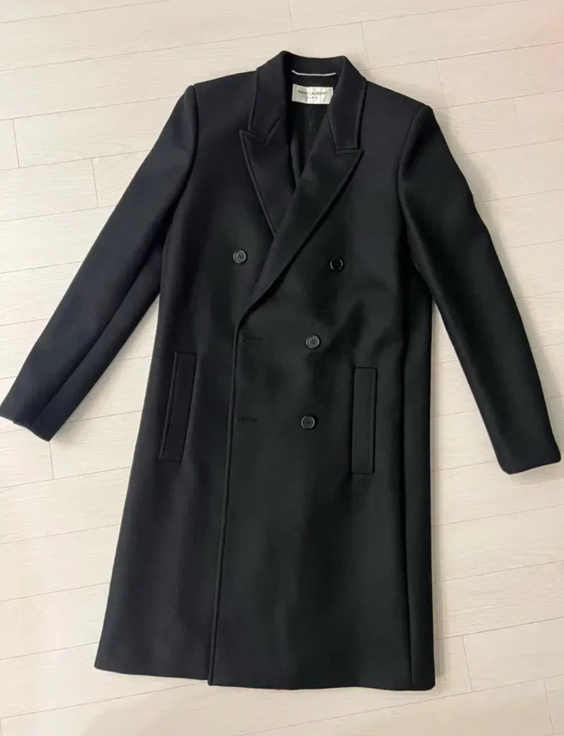생로랑 더블브레스티드 블랙 코트 48사이즈 상품이미지1