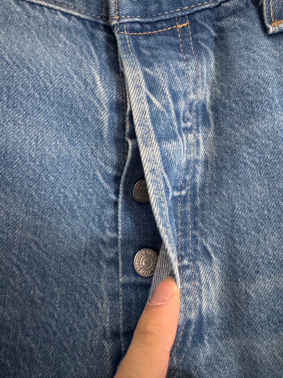 프리미엄 리바이스 501 워싱 버튼 데님팬츠 상품이미지3