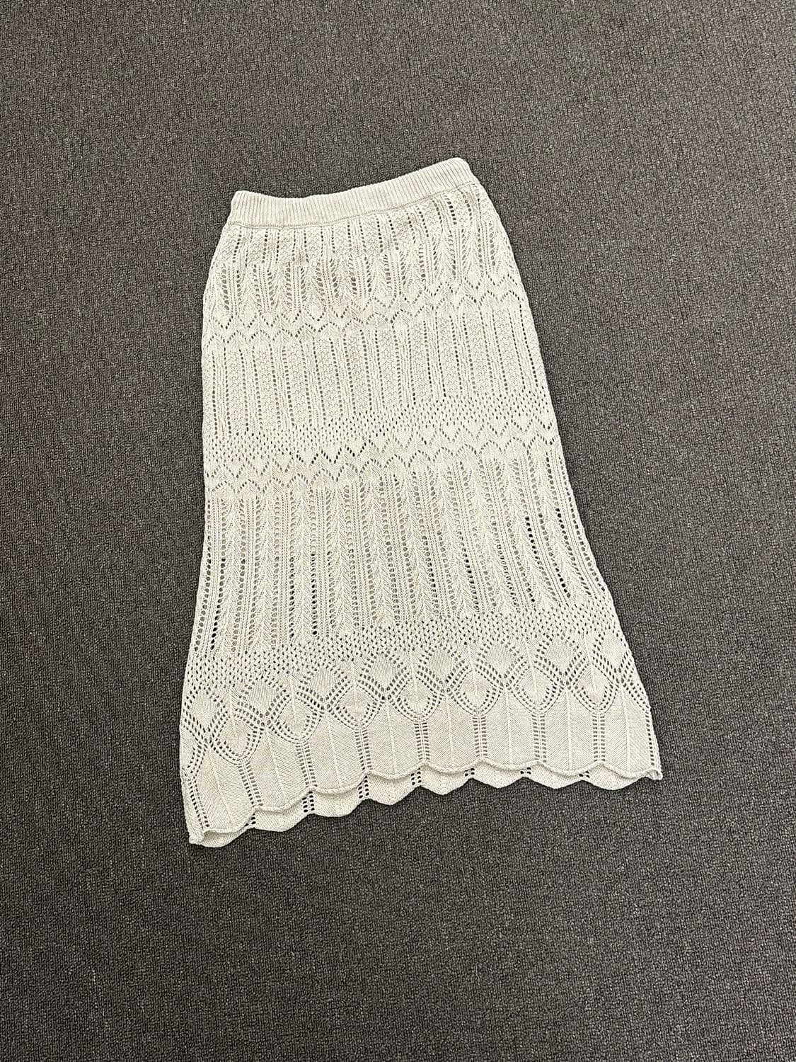 F)EGOIST 빈티지 펀칭 니트 롱 스커트 상품이미지3