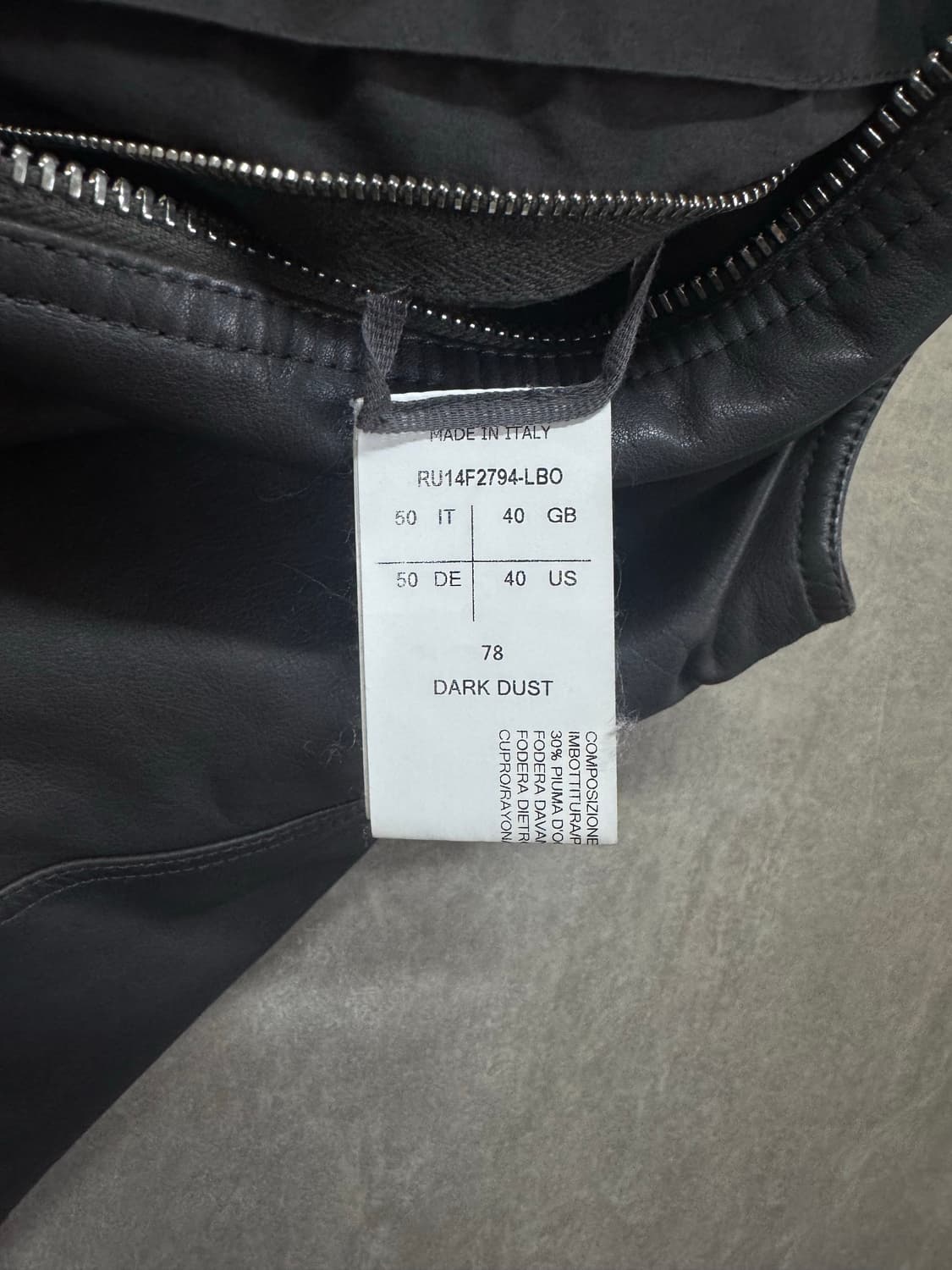 50 / Rick Owens 릭오웬스 레더 패딩 베스트 상품이미지4