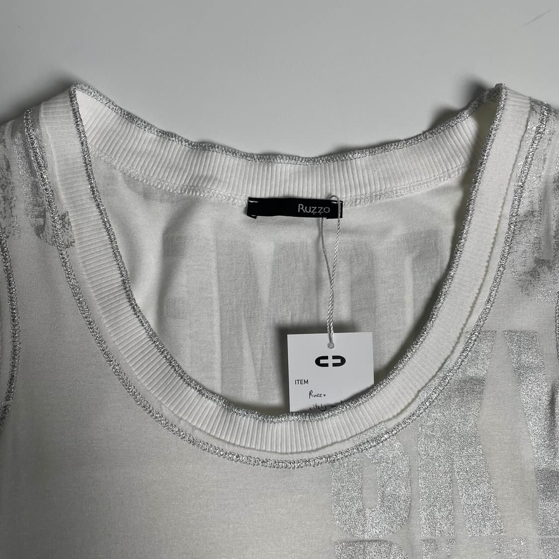 Ruzzo 글리터 레터링 슬리브리스 (italy)   상품이미지5