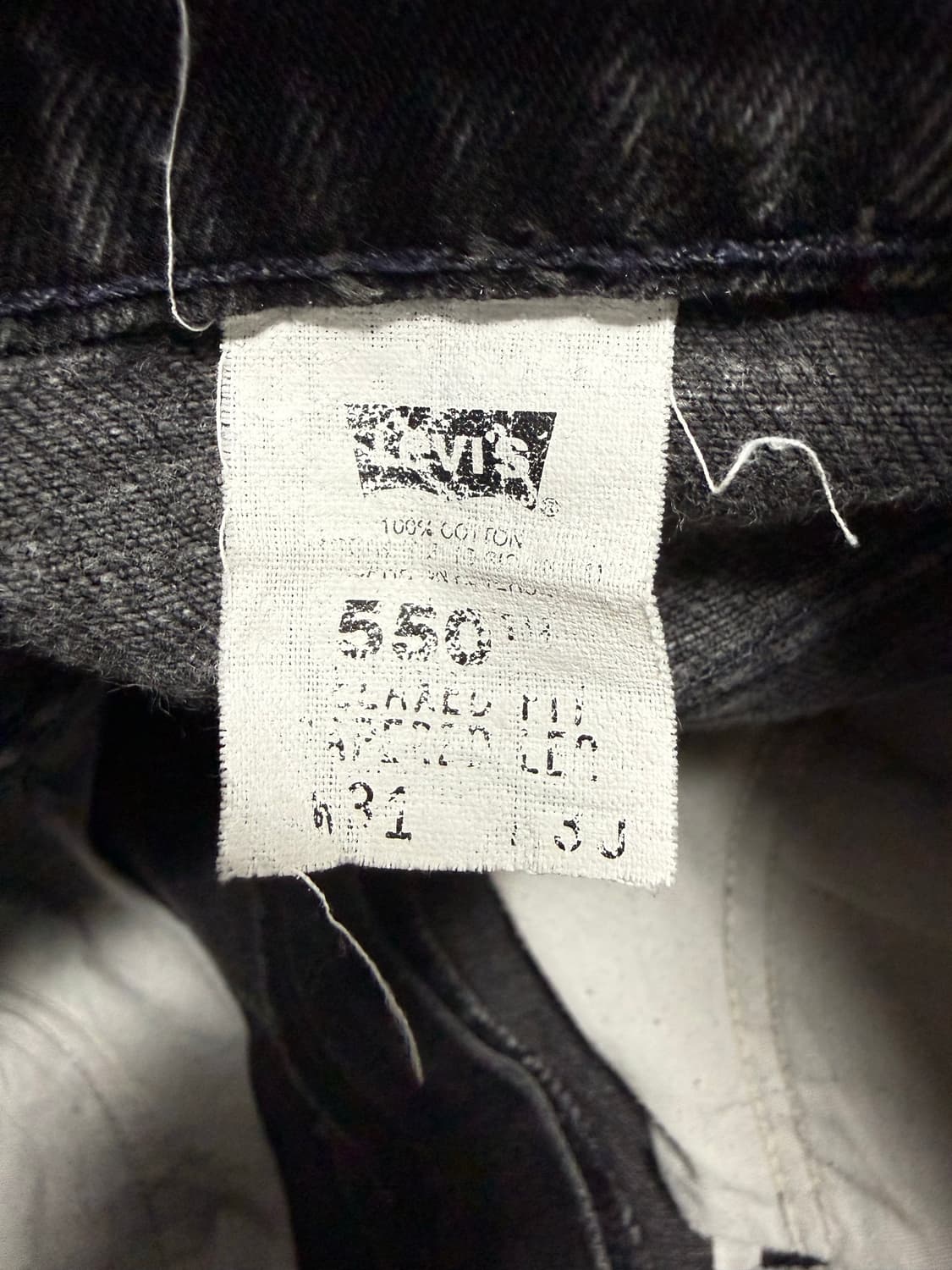 90s 리바이스 550 블랙 데님 팬츠 31x30 상품이미지5