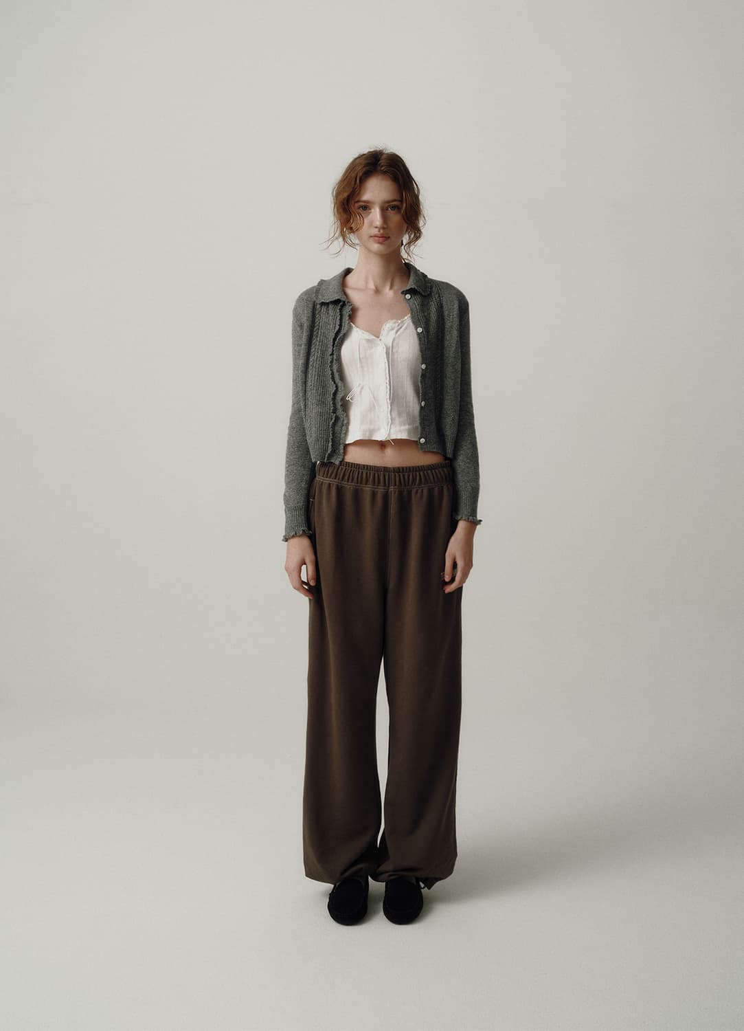 더바넷 cady heron scallop knit cardigan 차콜  상품이미지1