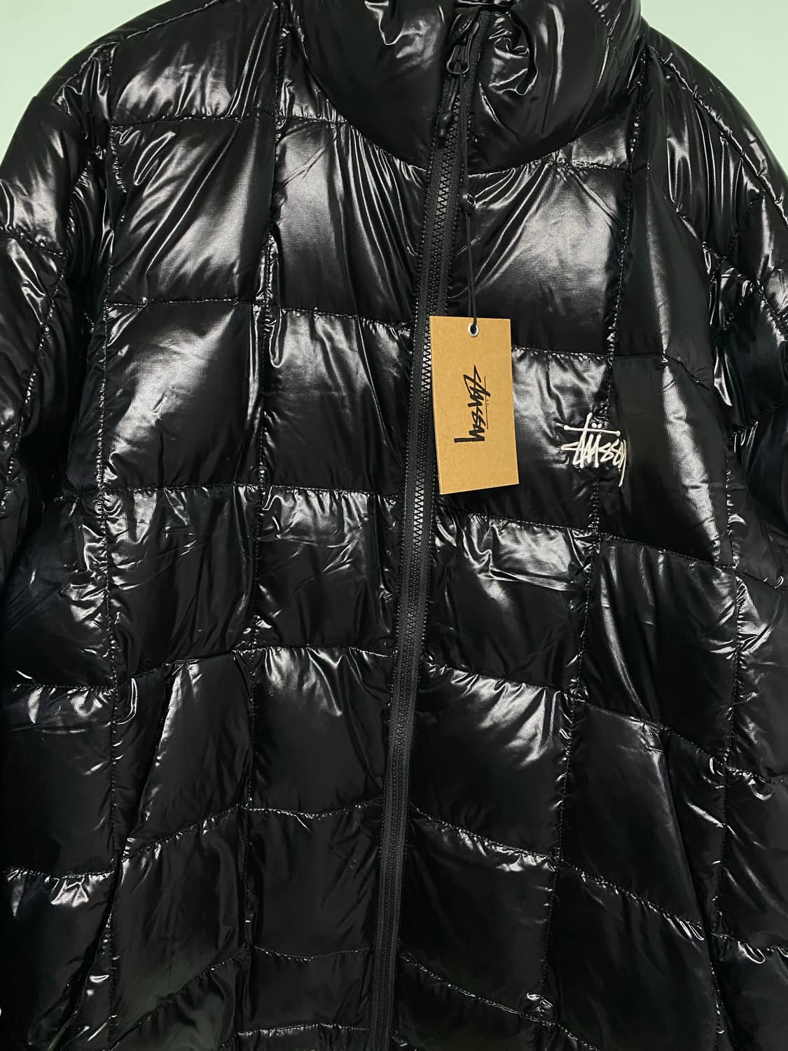 [M]스투시 미드웨이트 푸퍼 블랙 경량패딩 상품이미지3