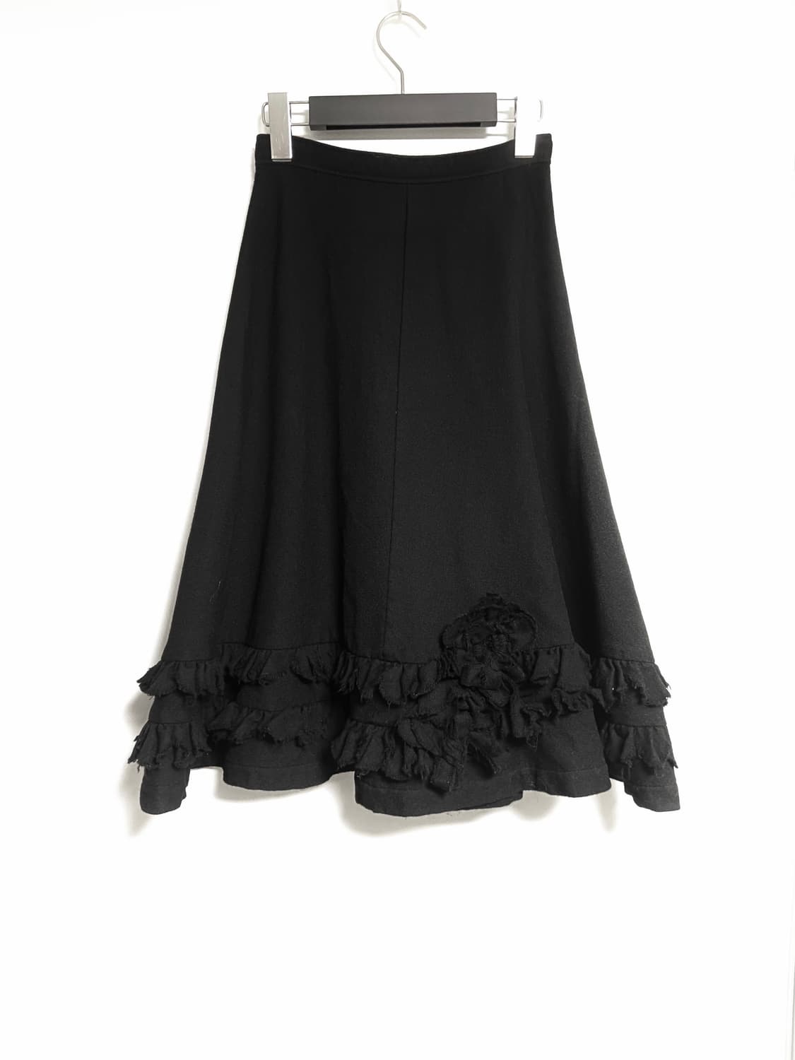 꼼데가르송 트리콧 흑 장미 스커트 상품이미지6