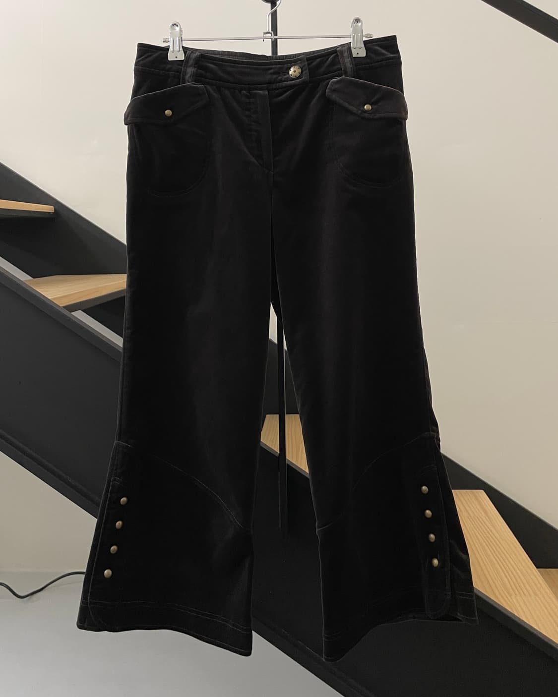 벨벳 플레어 크롭 팬츠 상품이미지2