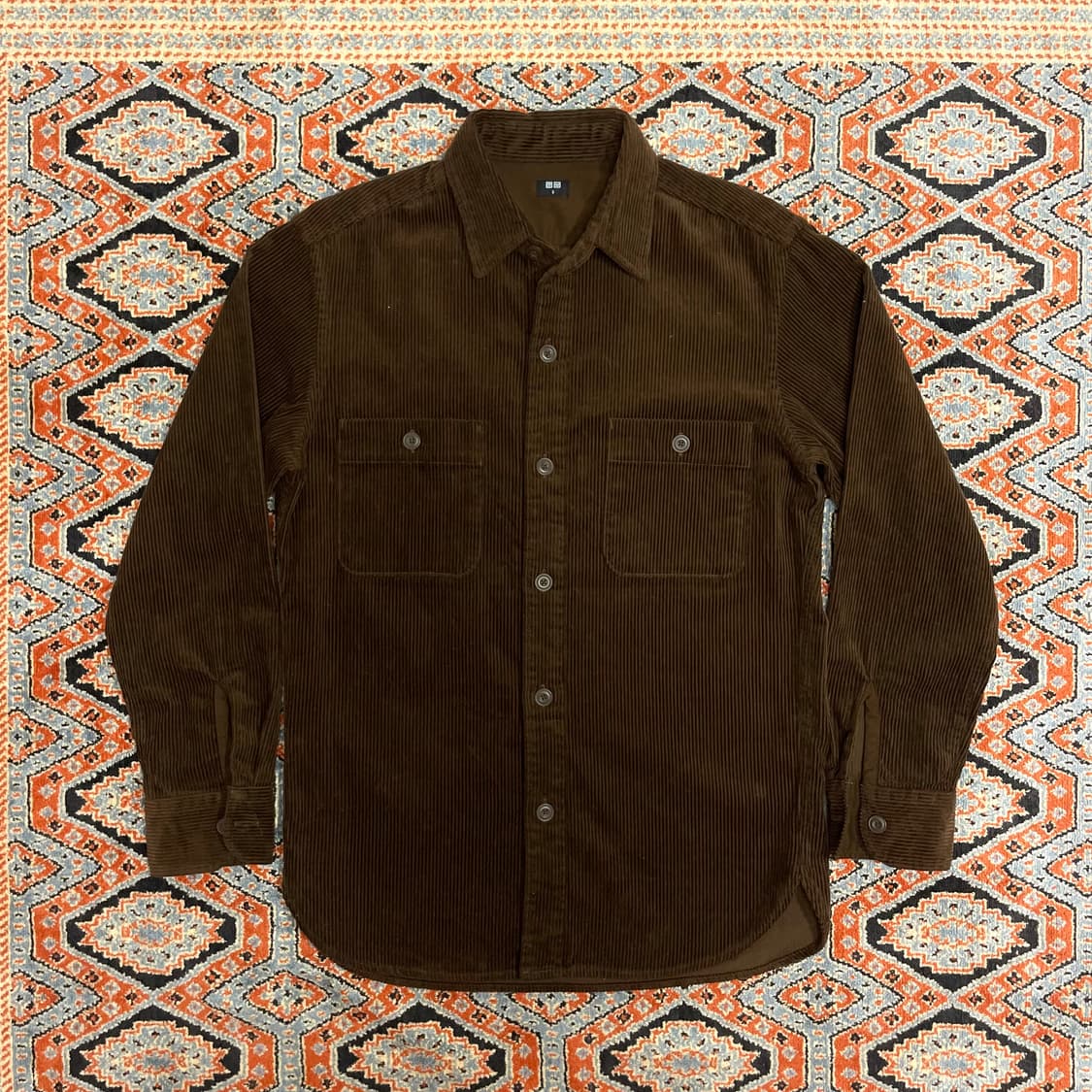 유니클로 브라운 골덴 포켓 셔츠 남성S  상품이미지1