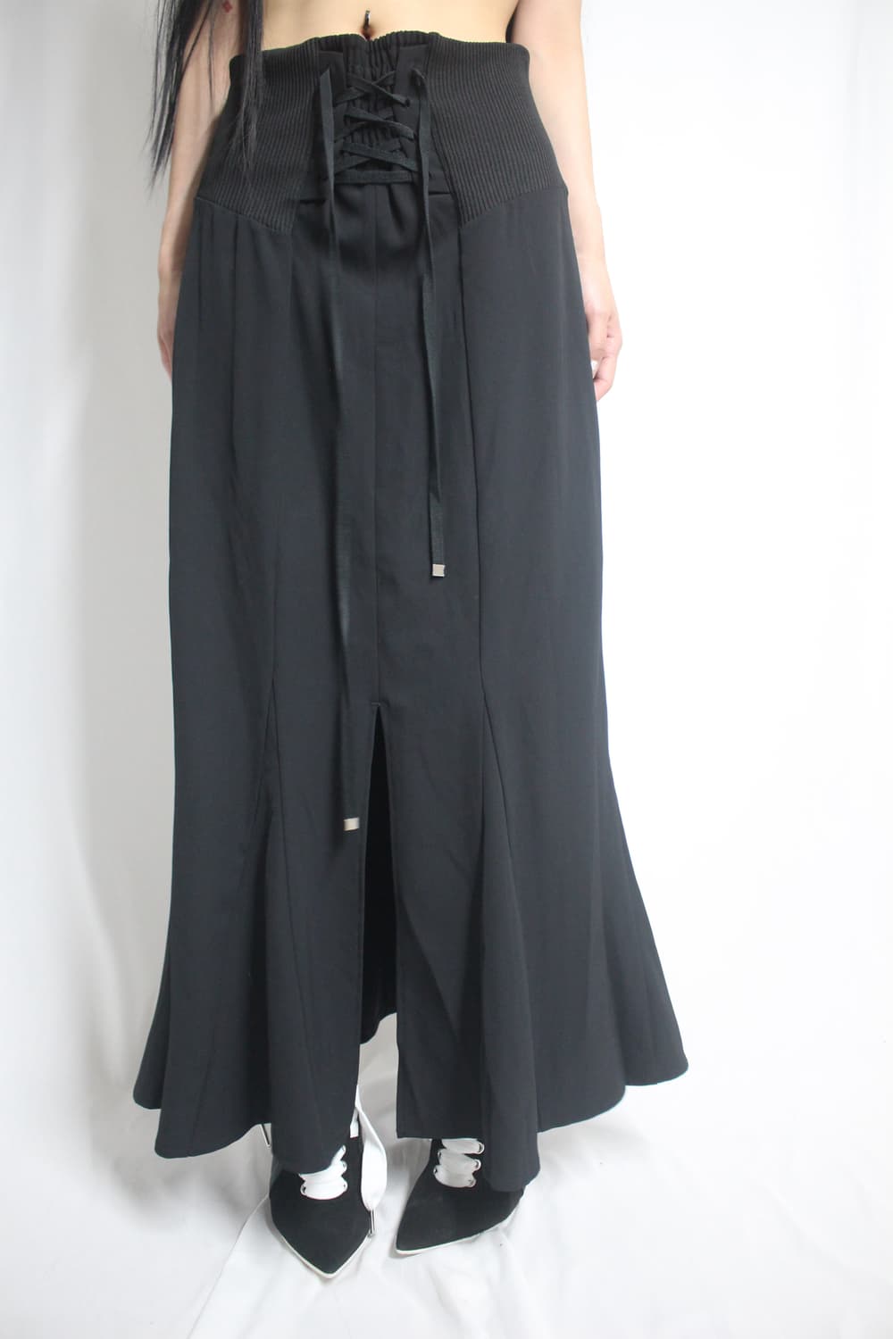 maxi eyelet strap corset mermaid skirt 상품이미지2