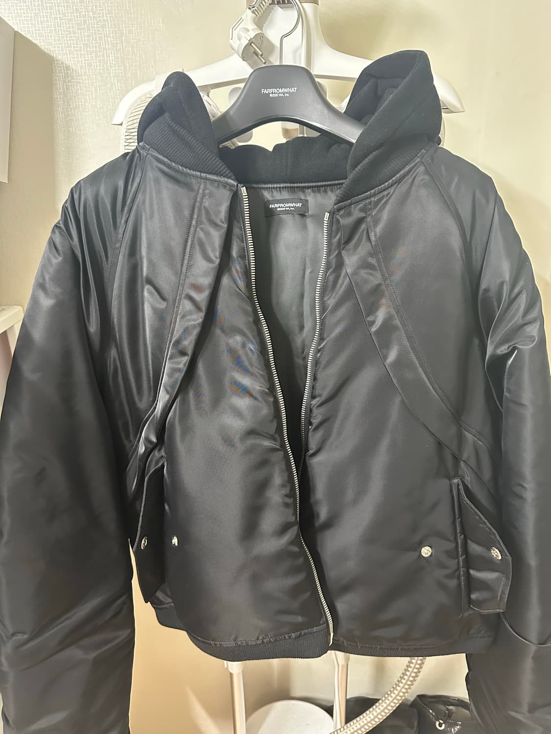 [1]파아카이브 오버사이즈 후드 봄버 블랙 상품이미지3