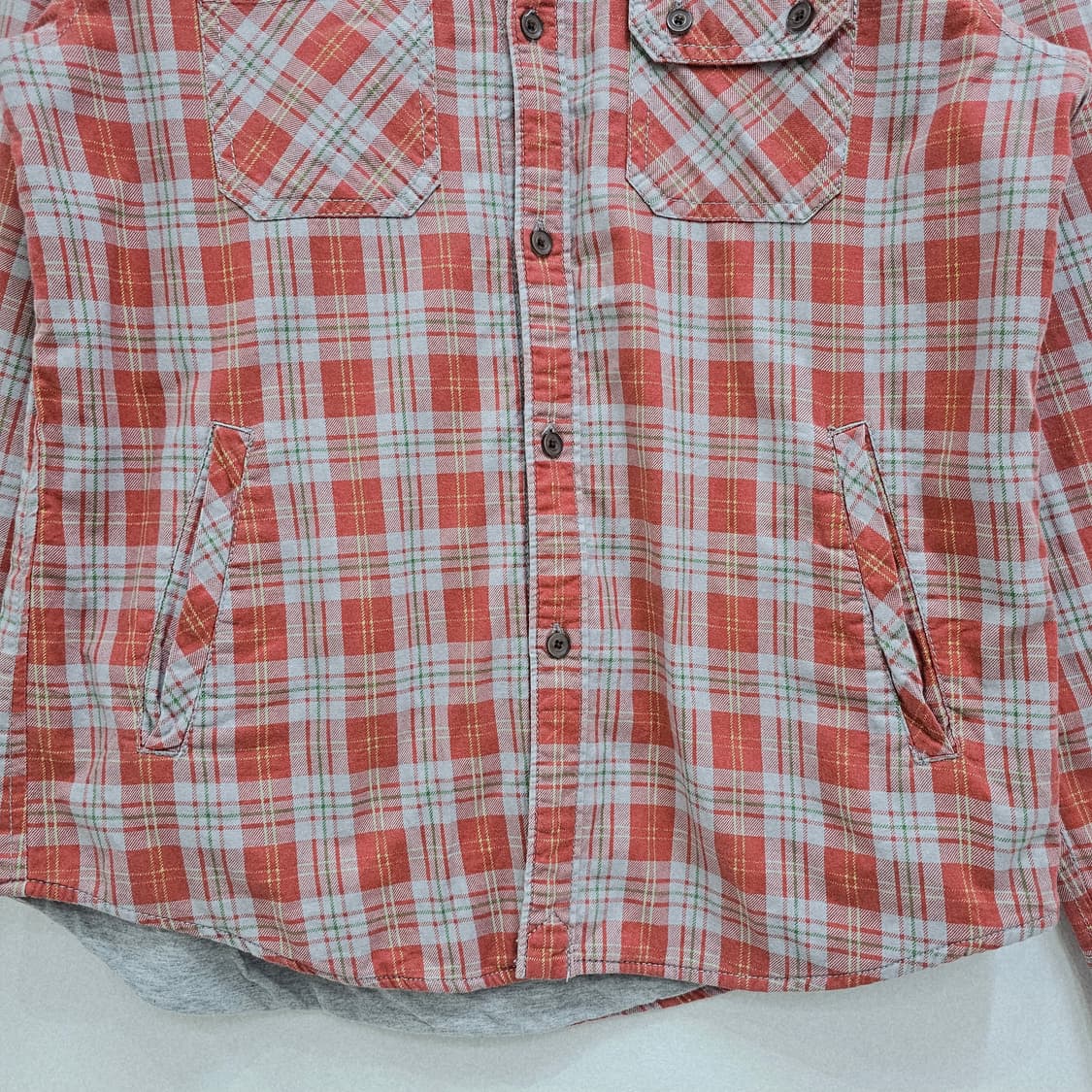 GLOBAL WORK 빈티지 레드 이중면 체크셔츠  상품이미지3