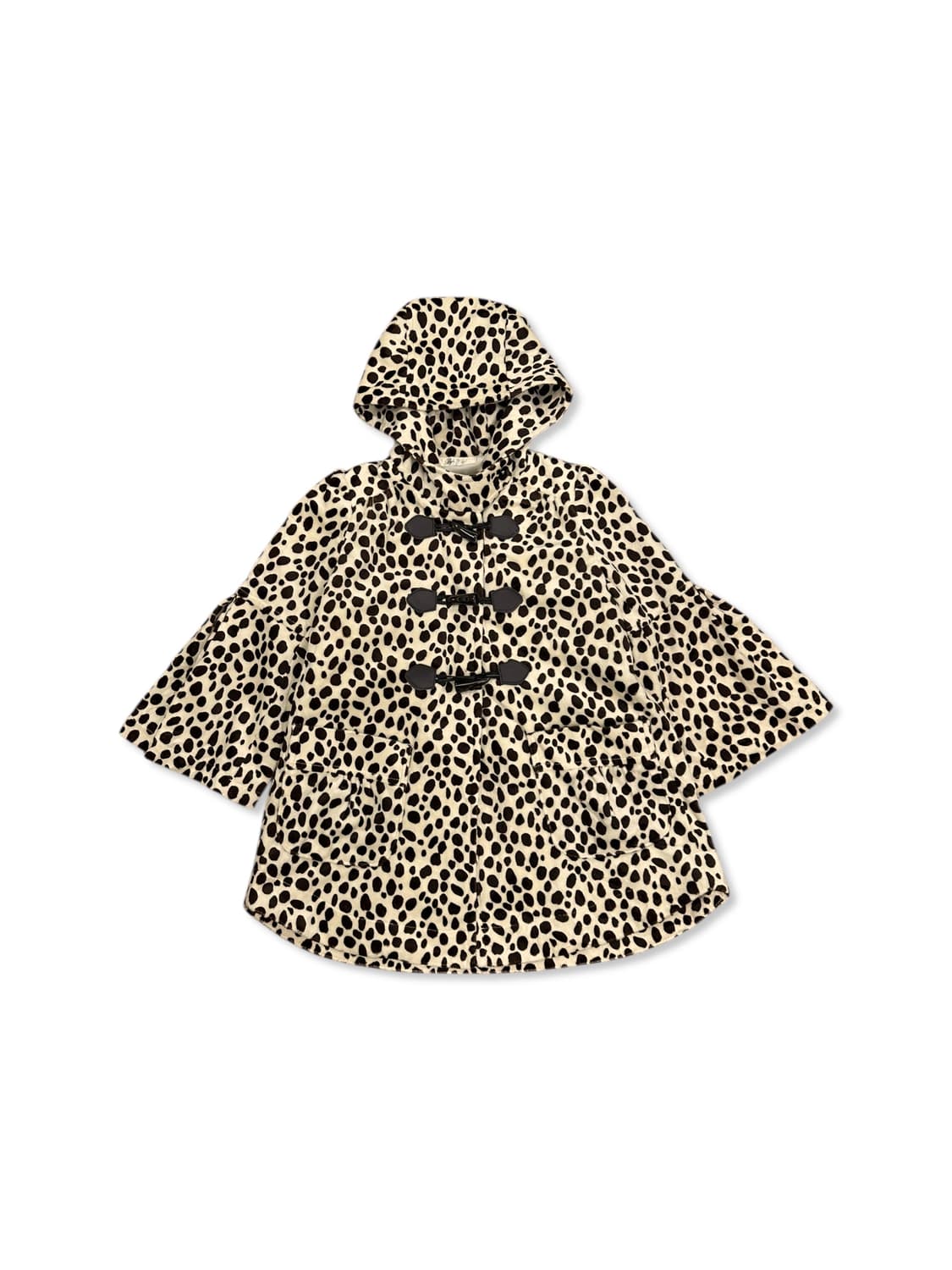 Leopard Velvet Balloon Sleeve Duffle Coa 상품이미지1