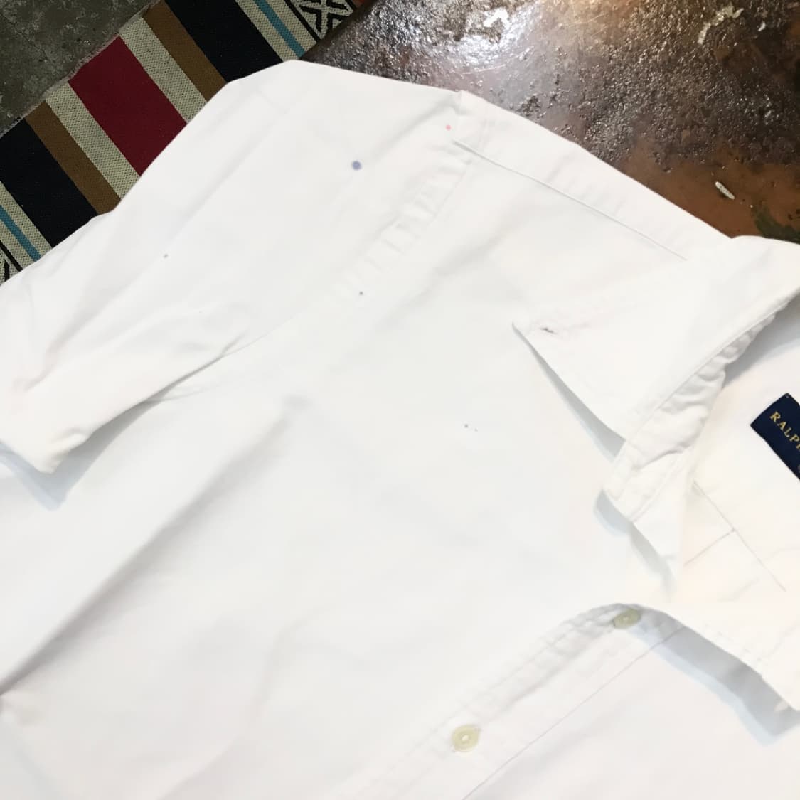 폴로랄프로렌 화이트 옥스포드 반팔 셔츠 남성 102 여성 루즈핏 상품이미지4