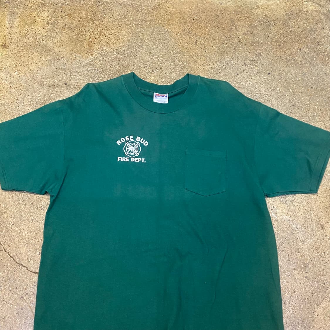 미국 빈티지 헤인즈 로즈버드 파이어맨 티셔츠 포켓 반팔티 상품이미지2