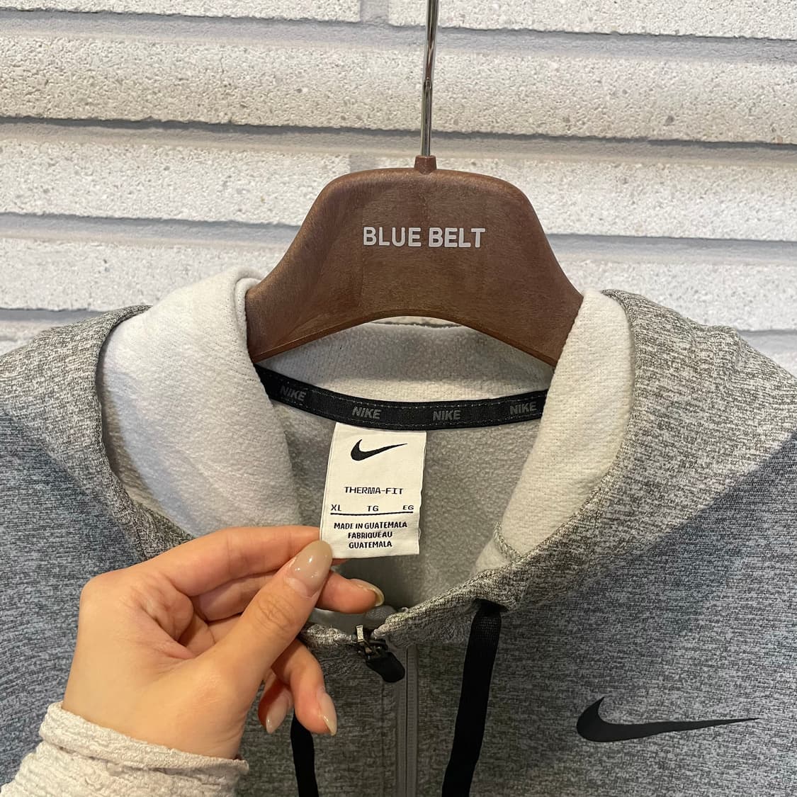 나이키 후드집업 기모안감 스우시 로고 디테일 그레이 상품이미지6