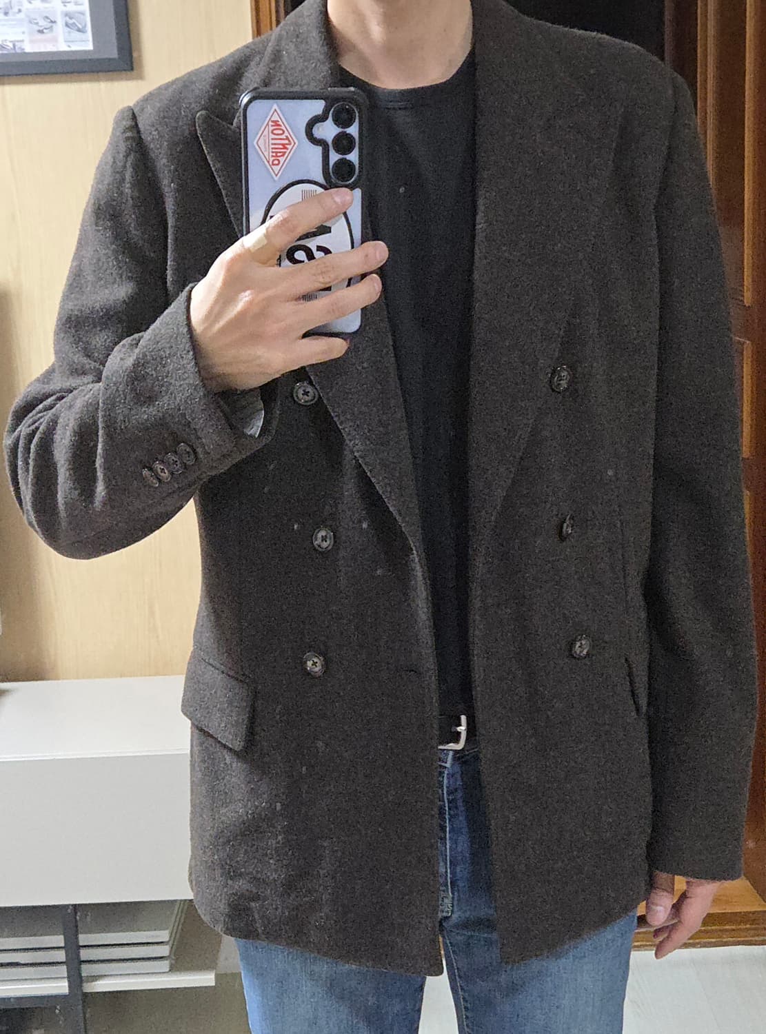 (착샷) 돌체 & 가바나 더블 울 블레이저 자켓 브라운 상품이미지8