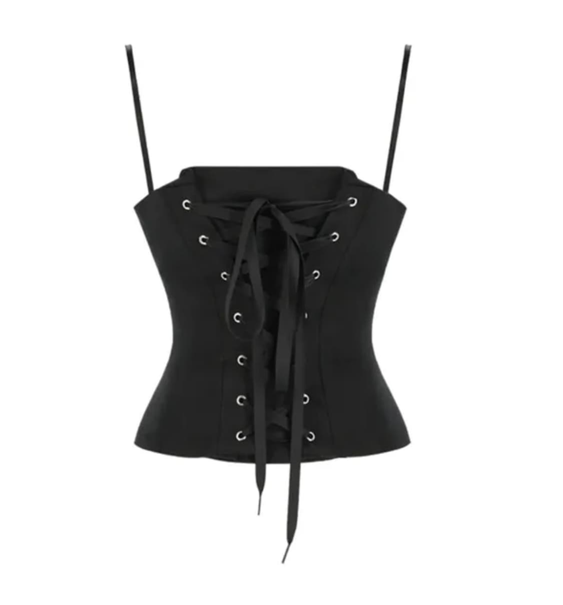 Baroque corset top/코르셋 리본 탱크탑 튜브탑 끈나시 상품이미지1