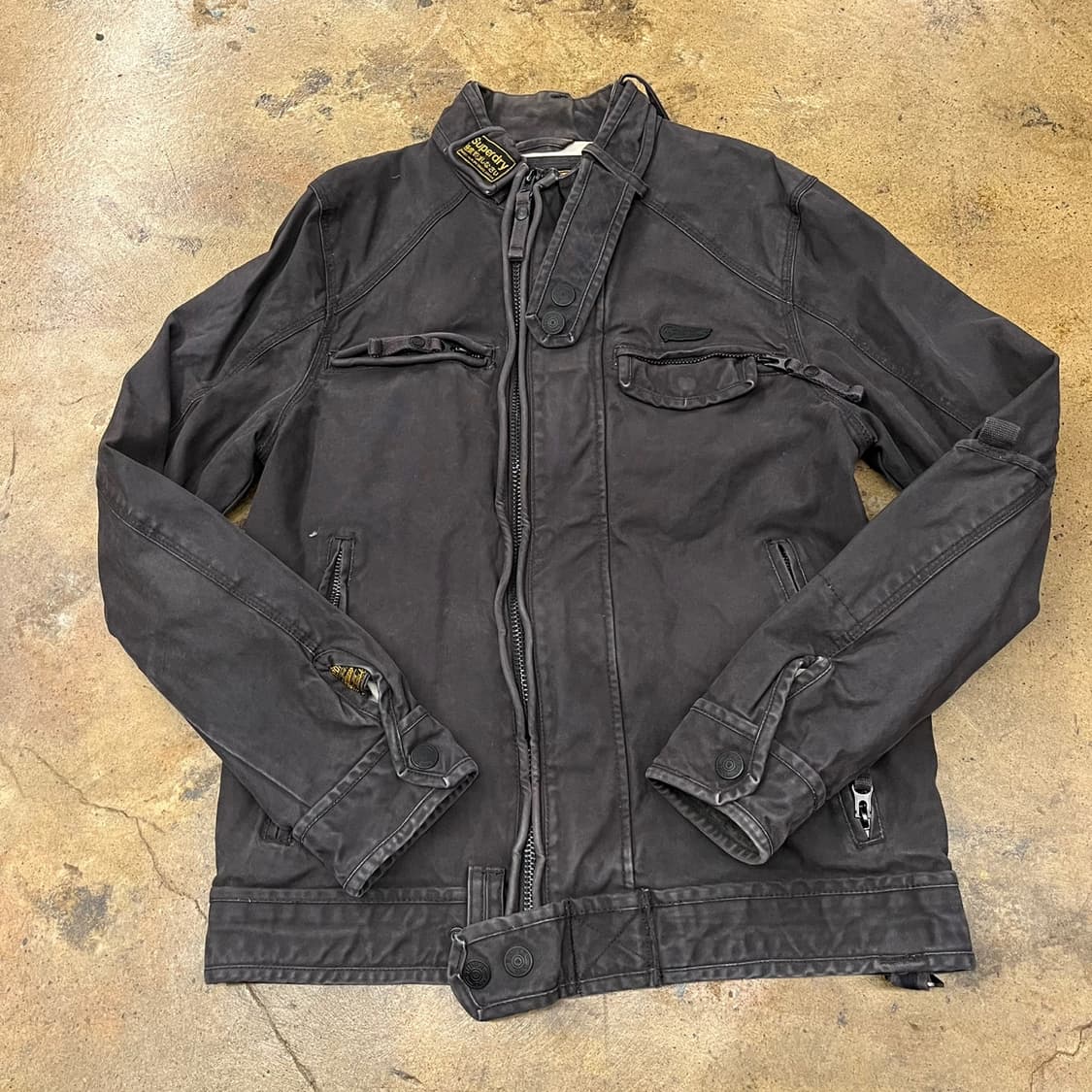 [정품] 슈퍼드라이 블랙 빈티지 워크 자켓 b16 상품이미지2