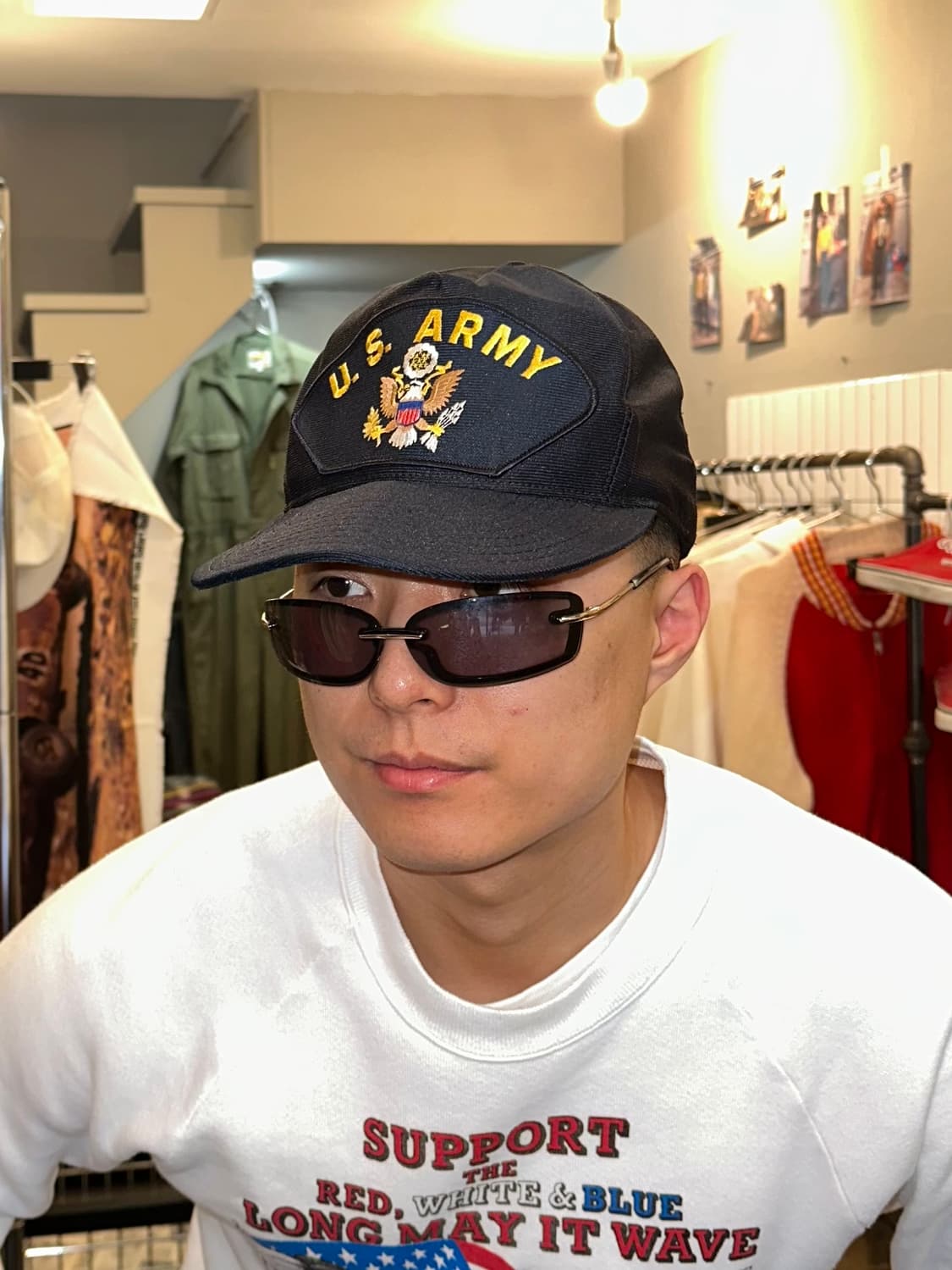 90’s US Army dark navy patch logo Cap 상품이미지1