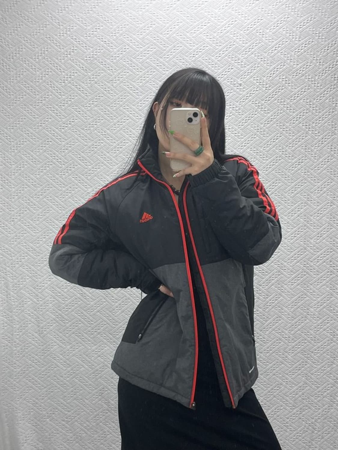 아디다스 포모션 블랙 그레이 배색 패디드 점퍼 95 C09209 상품이미지2