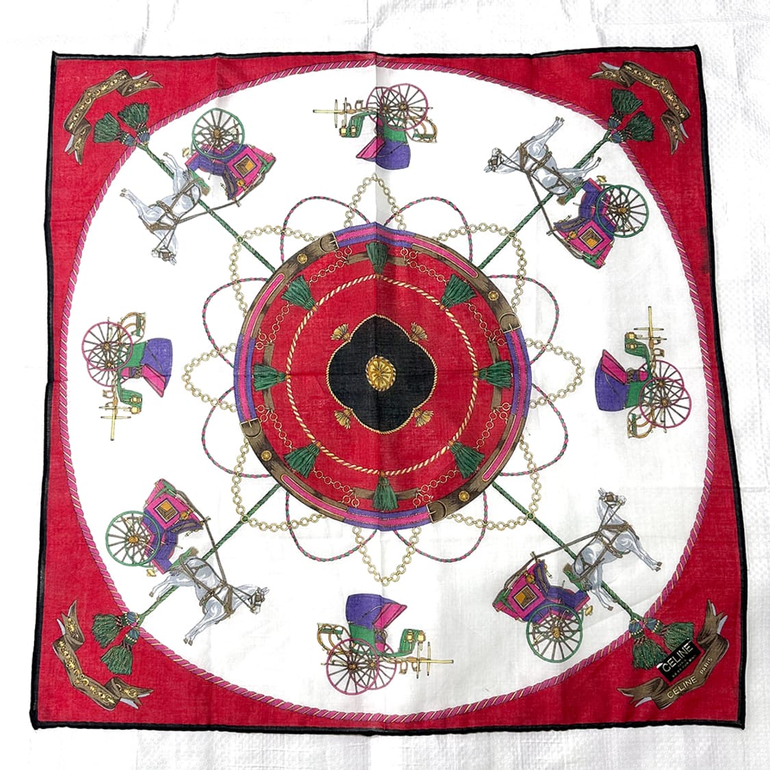 셀린느 그래픽 프린팅 쁘띠 스카프 손수건 새상품 정품 상품이미지1