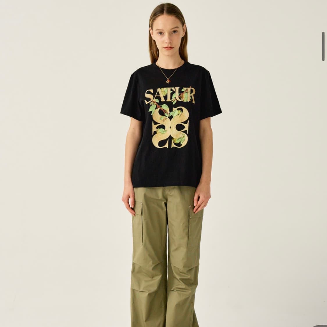 세터 아페로 리프 그래픽 반팔 티셔츠 클래식 블랙 상품이미지3