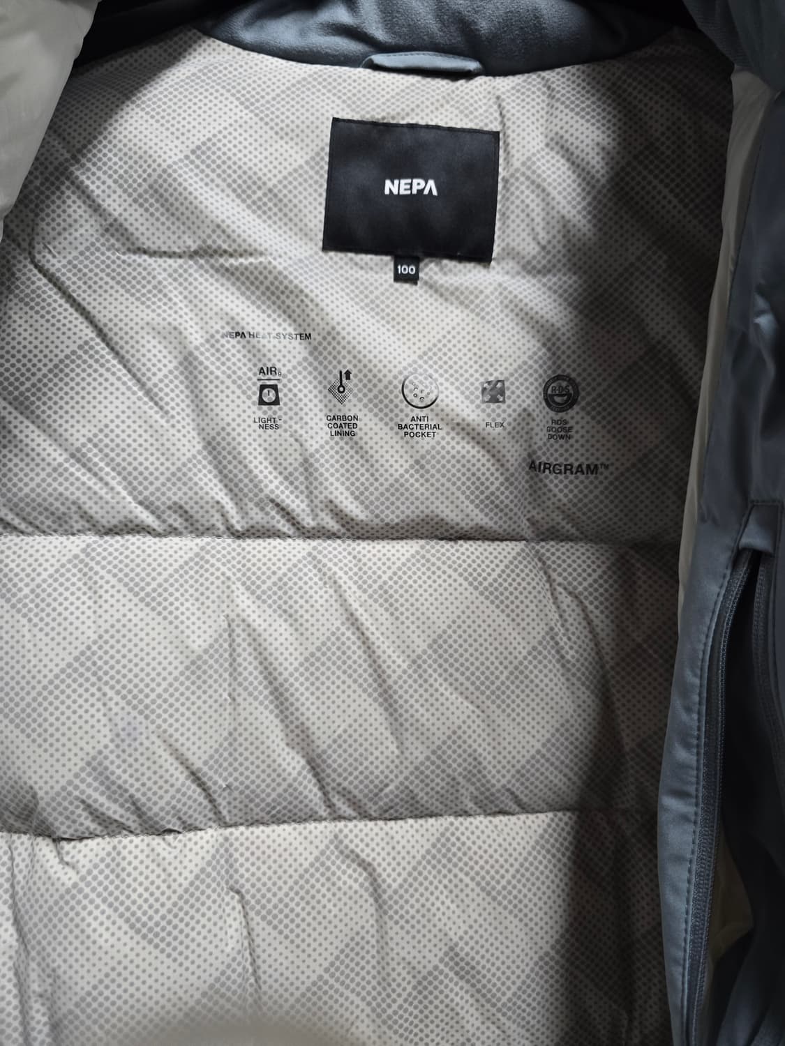 네파 구스다운 에어그램 롱 패딩 자켓 100(여유핏) 공용 상품이미지7