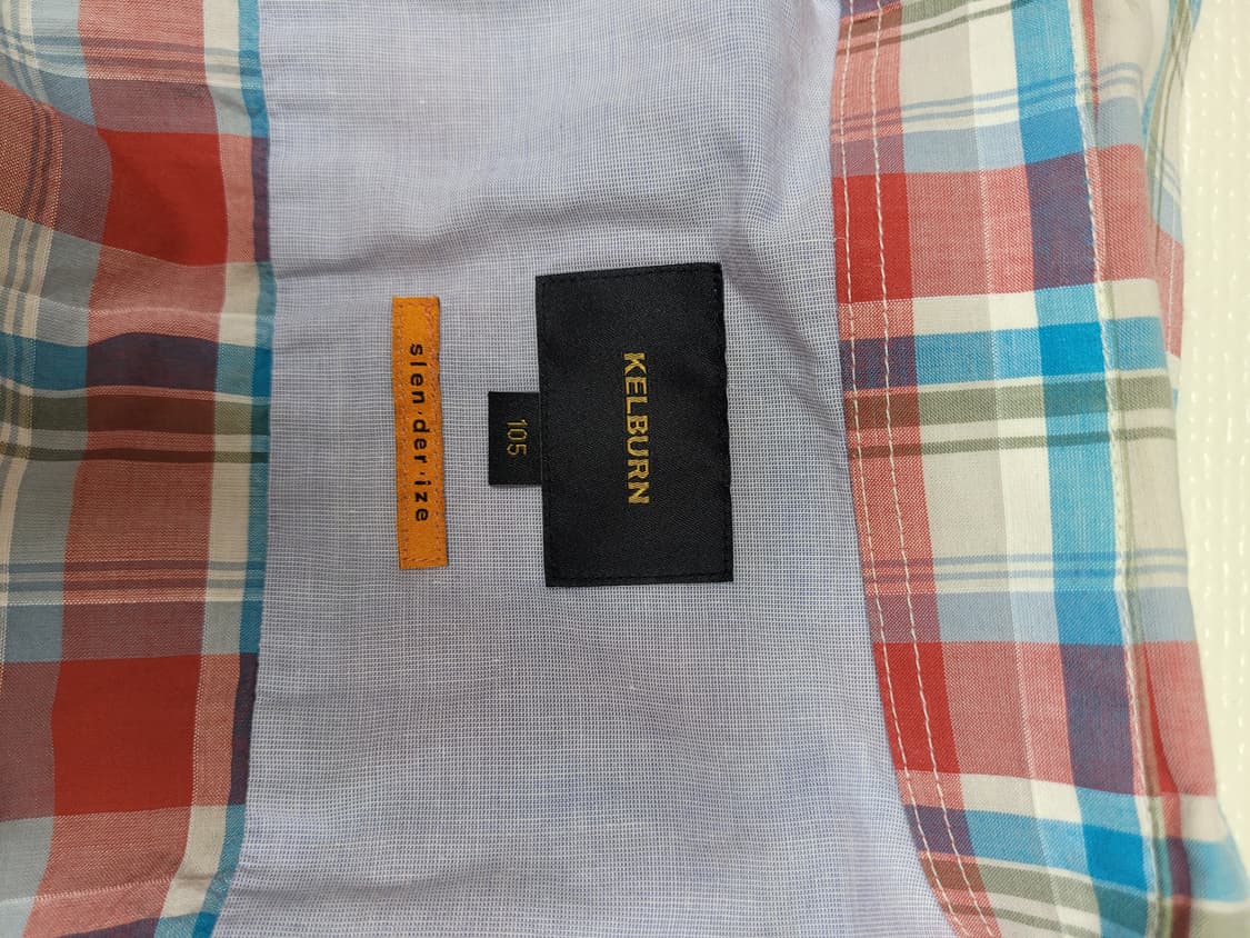 캘번 KELBURN 남자 반팔 체크셔츠 105 레드 상품이미지9