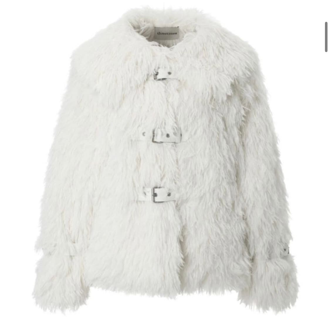 쓰리타임즈 티아나 퍼자켓 화이트 상품이미지1