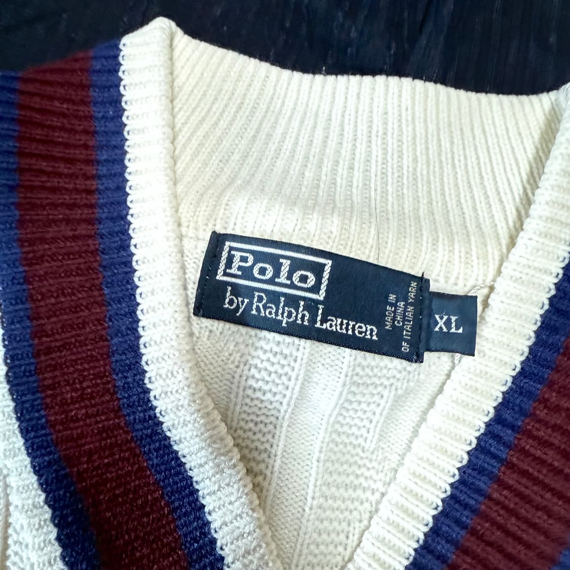 90‘s 폴로 랄프로렌 크리켓 울 스웨터 XL 상품이미지4