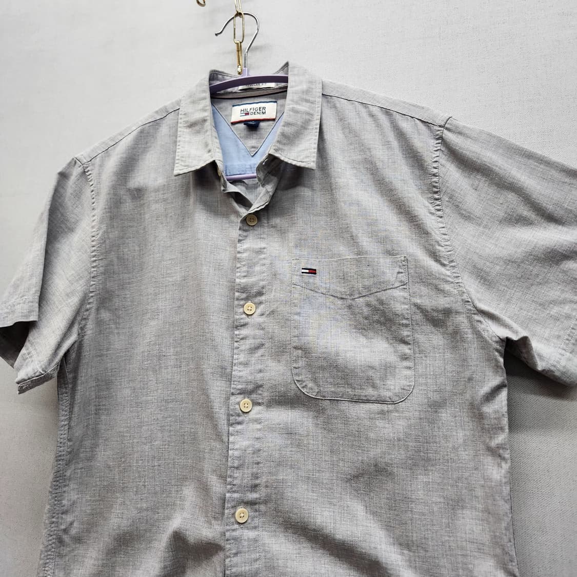 타미힐피거 로고 원포켓 린넨혼방 반팔셔츠 S(M) 남여공용 상품이미지3