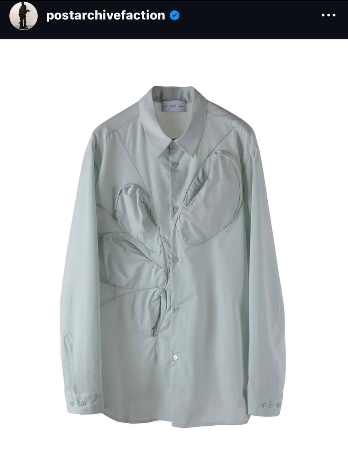 포스트아카이브팩션 PAF 7.0 셔츠 center 민트 S사이즈 상품이미지1