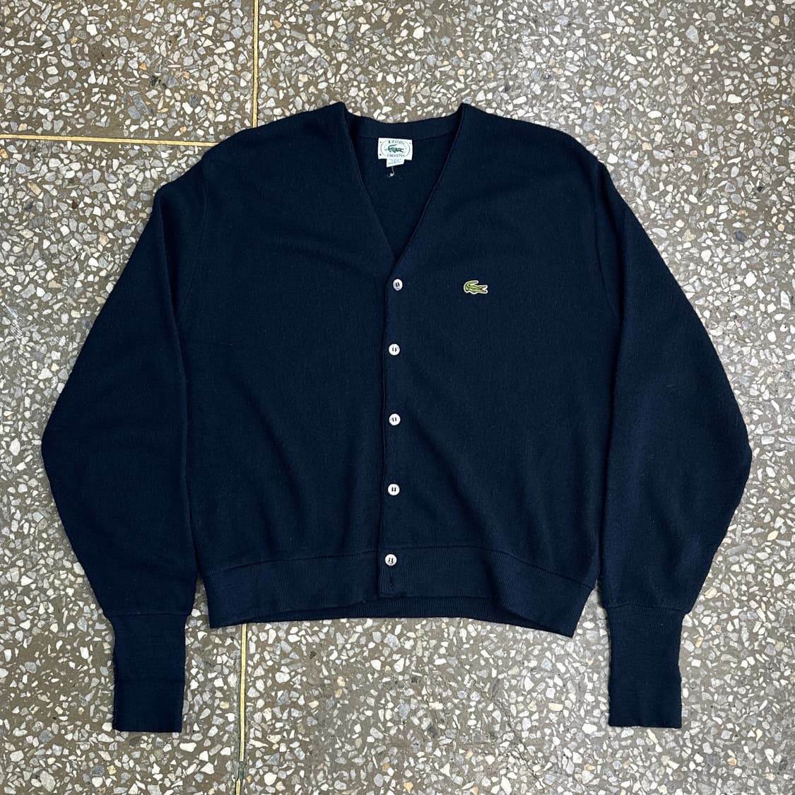 80s USA 아이조드 라코스테 아크릴 니트 가디건 L 상품이미지1