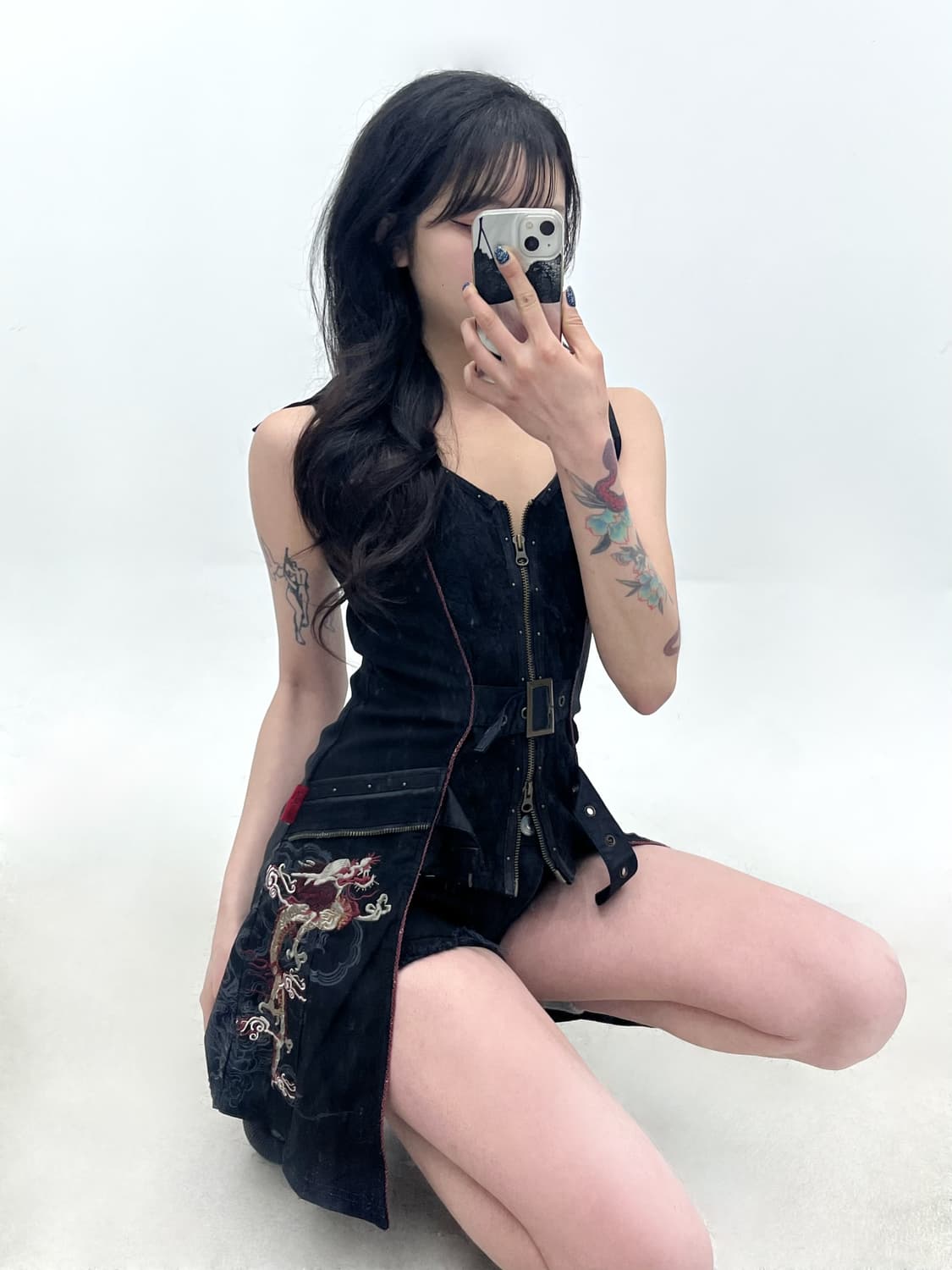 Ozz Croce 드래곤 페인팅 버클 베스트 집업 상품이미지2