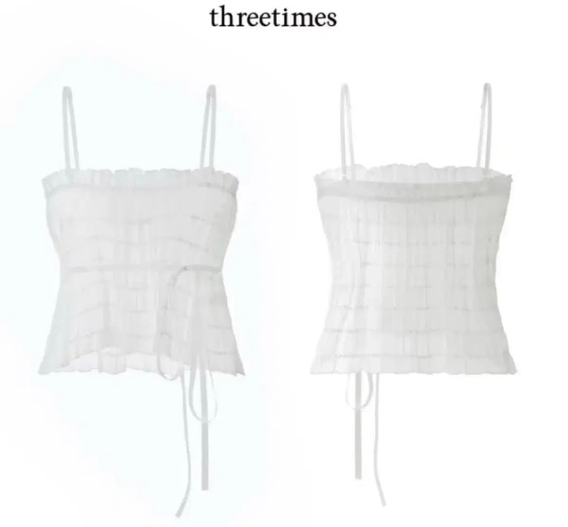 단종 쓰리타임즈 쉬폰 링클 나시 백예린 쓰탐 슬리브리스 상품이미지1