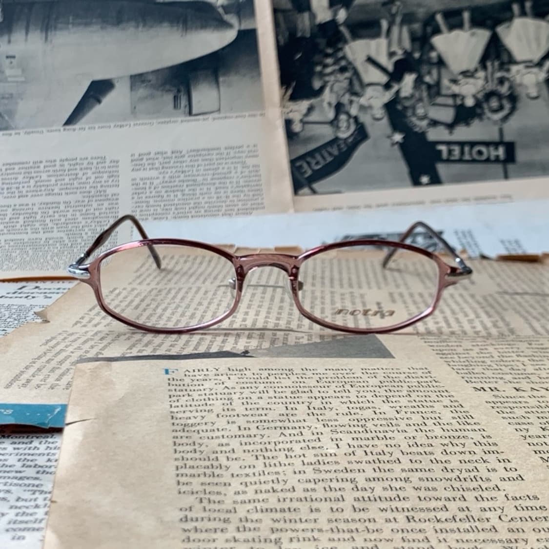 [픽키-702] 브라운 클리어 뿔테 안경 오벌 스퀘어 슬림 초경량 상품이미지1