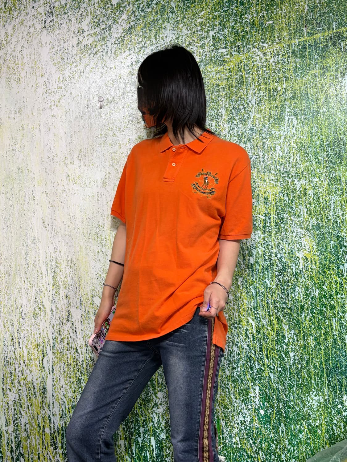 폴로 빅포니 치프키프 오렌지 반팔 카라 티셔츠 여성 XL 상품이미지1