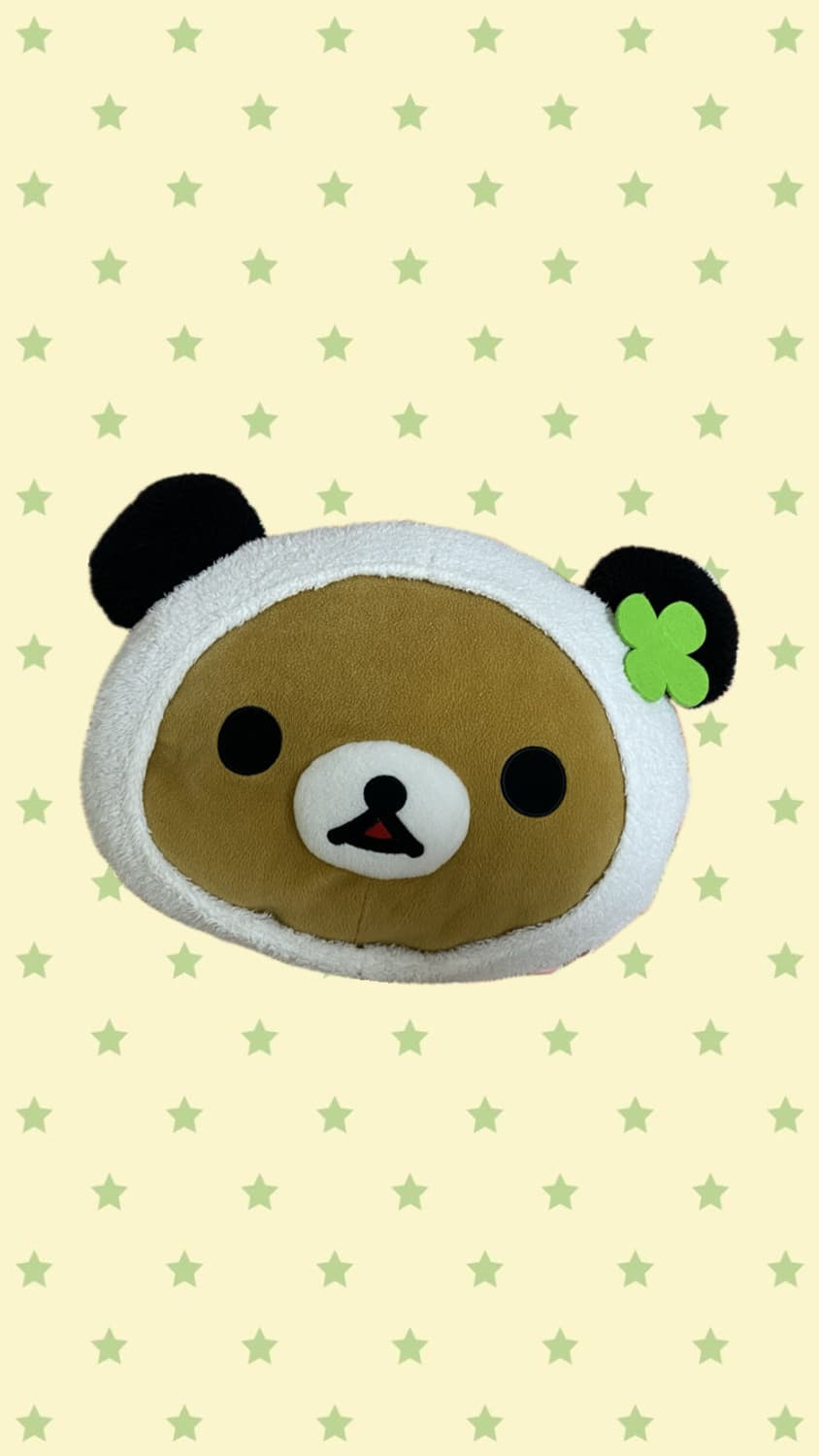 고전 리락쿠마 판다 얼굴 대형인형 쿠션 상품이미지1