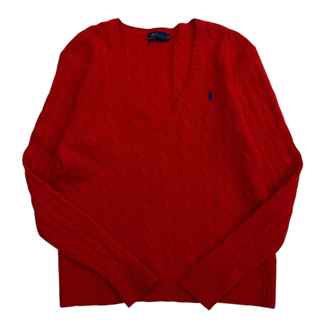 폴로 랄프로렌 블루포니 오렌지 꽈배기 앙고라 브이니트 L 상품이미지1