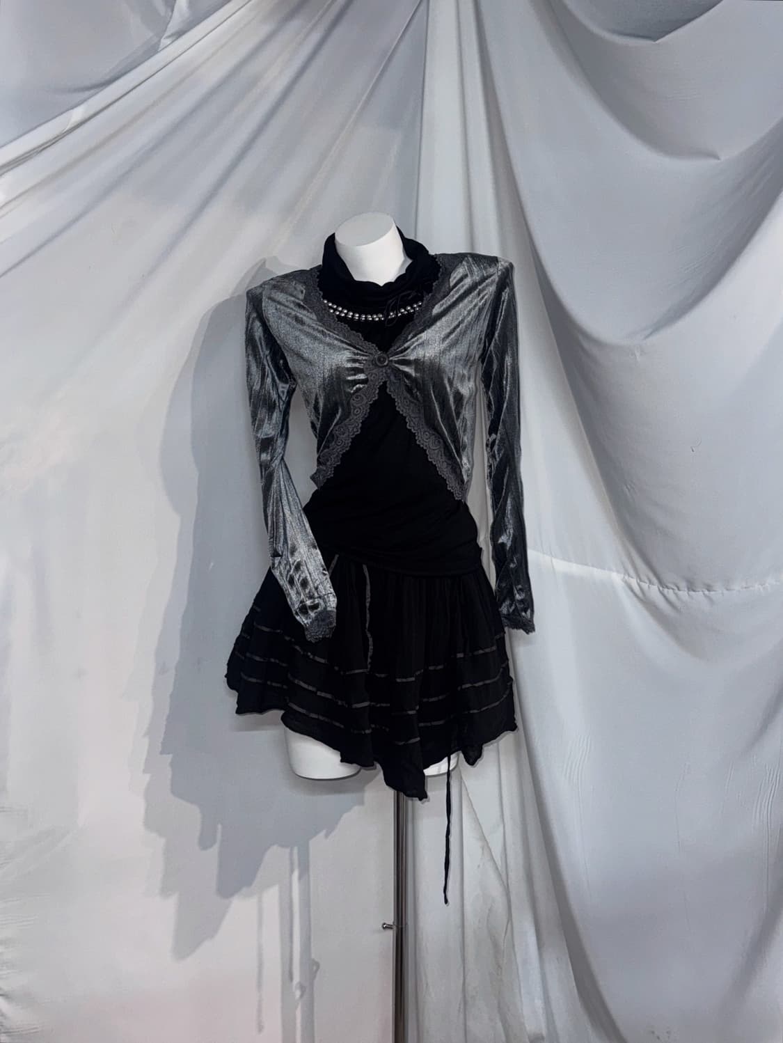 엑시즈팜 무채색 고스고딕 공겜여주 코디세트  상품이미지4