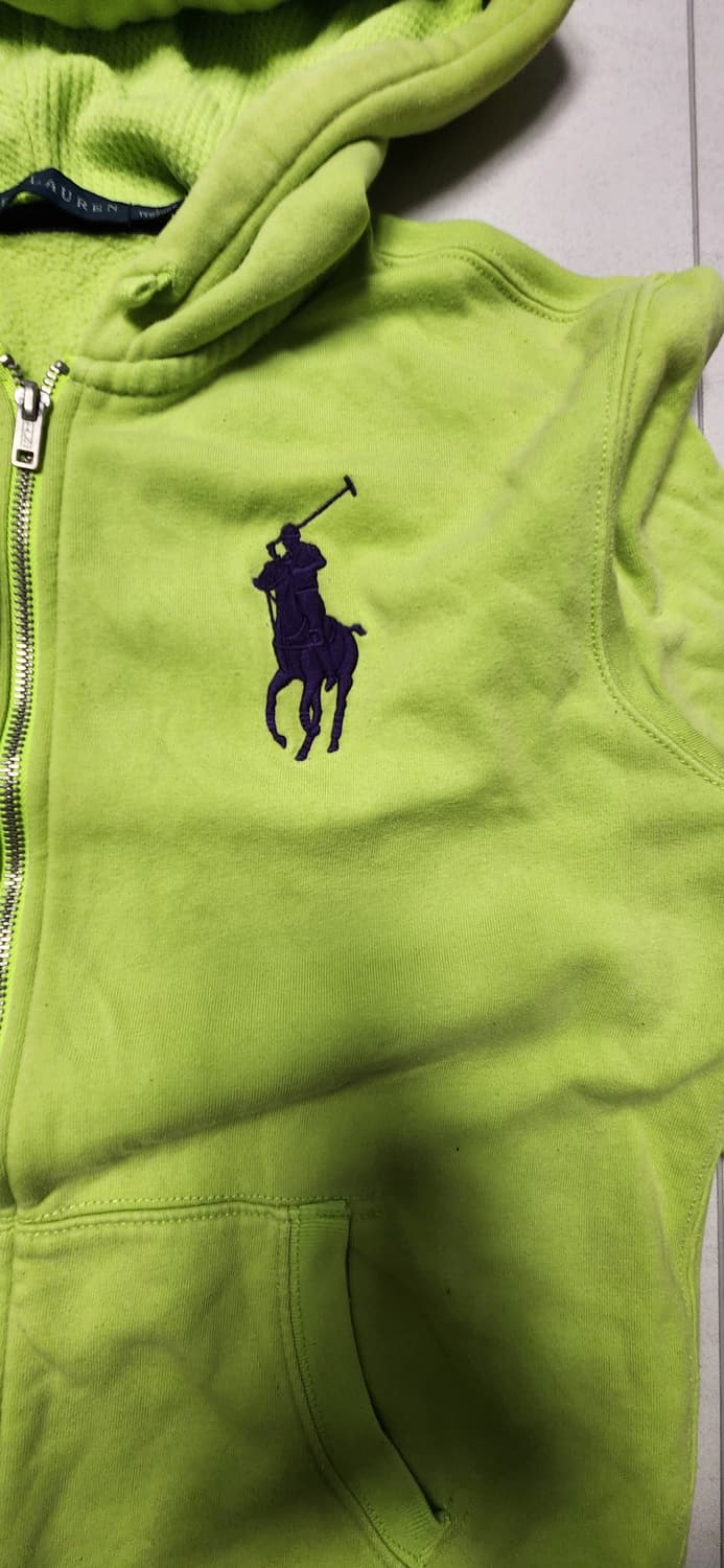 폴로 빅포니 형광 그린 후드집업 L(170/96A) 상품이미지2