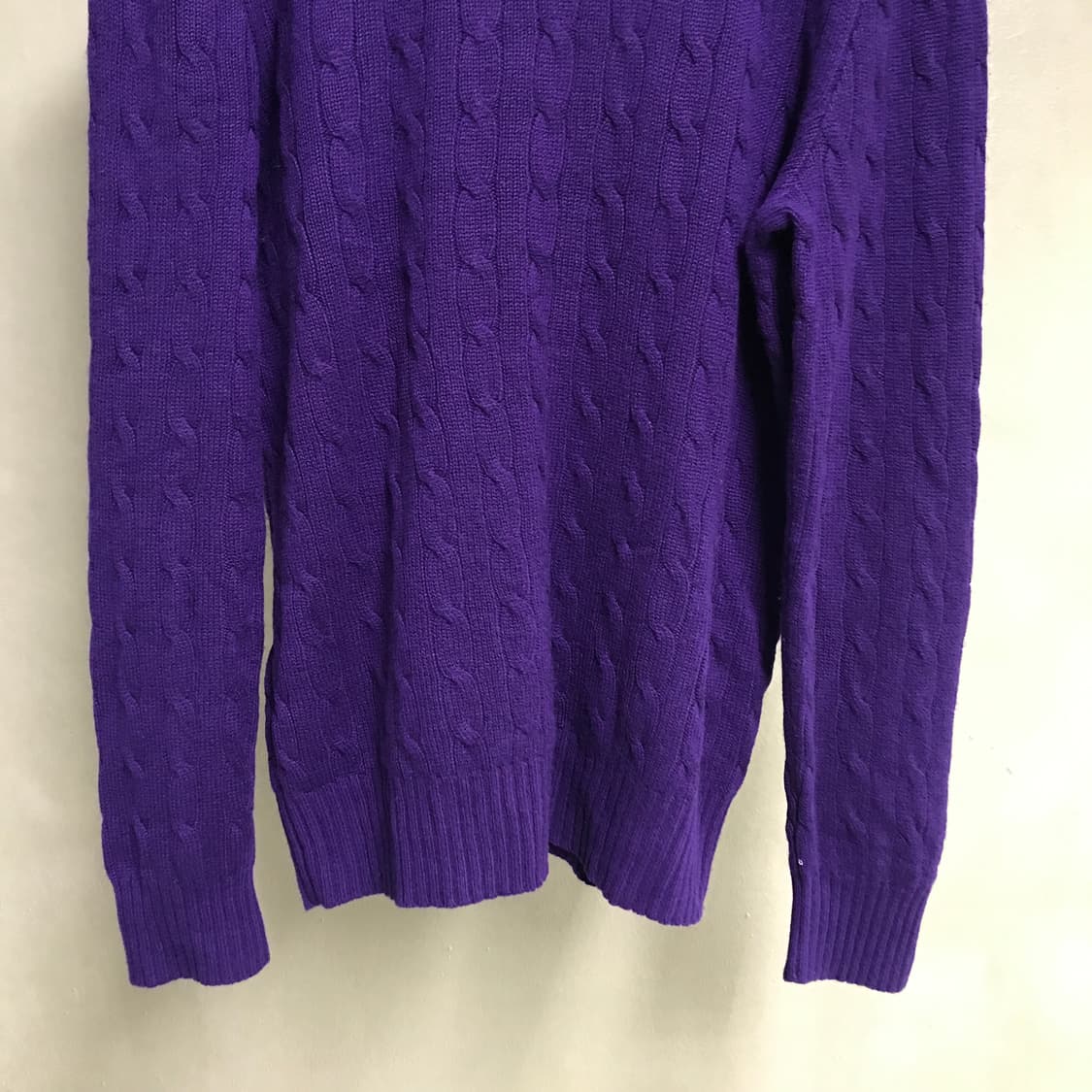 폴로 랄프로렌 케이블 캐시미어 니트 퍼플 M 상품이미지3