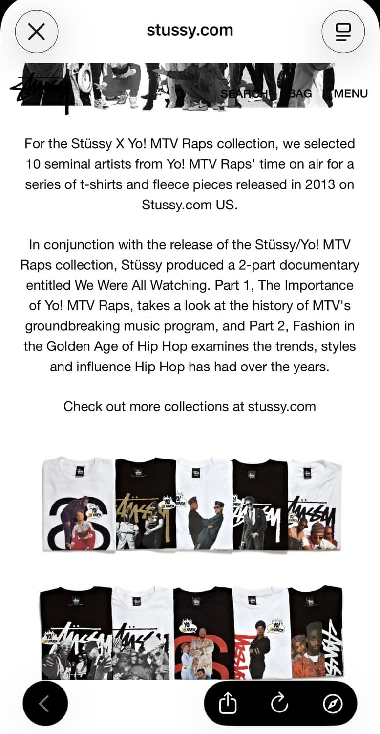 2013 스투시 x YO! MTV RAPS 티셔츠 상품이미지8