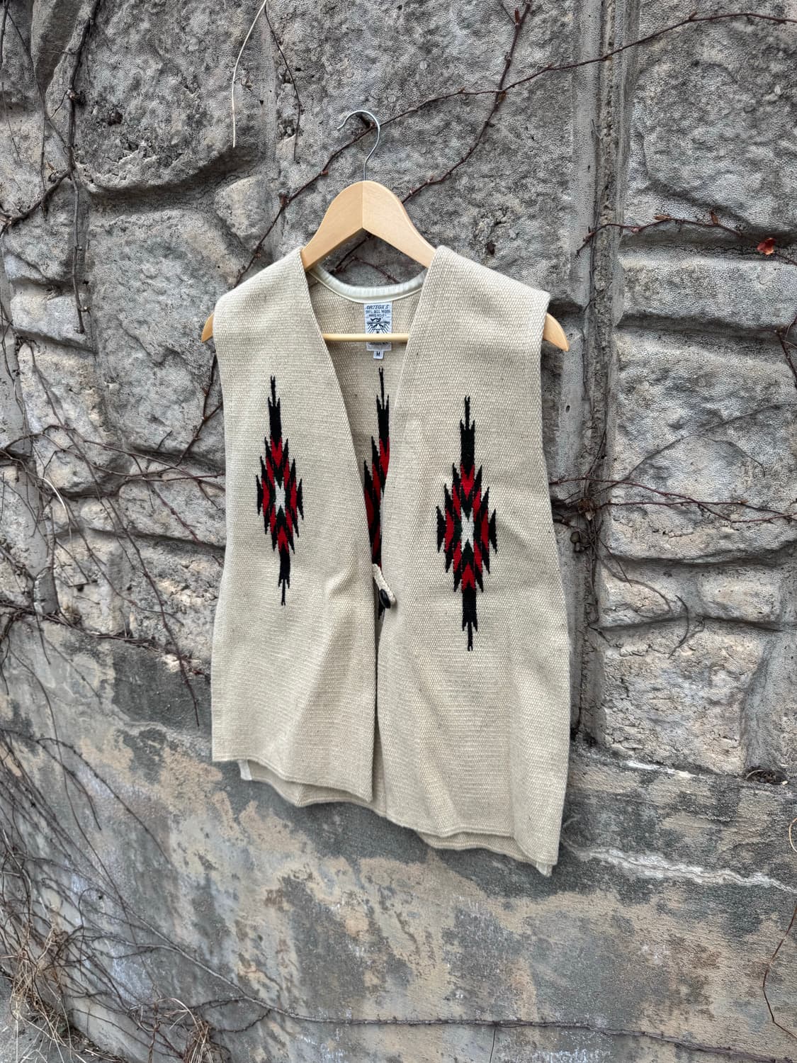 오르테가 핸드 우븐 울 네이티브 아메리칸 웨스턴 치마요 베스트 조끼 상품이미지3