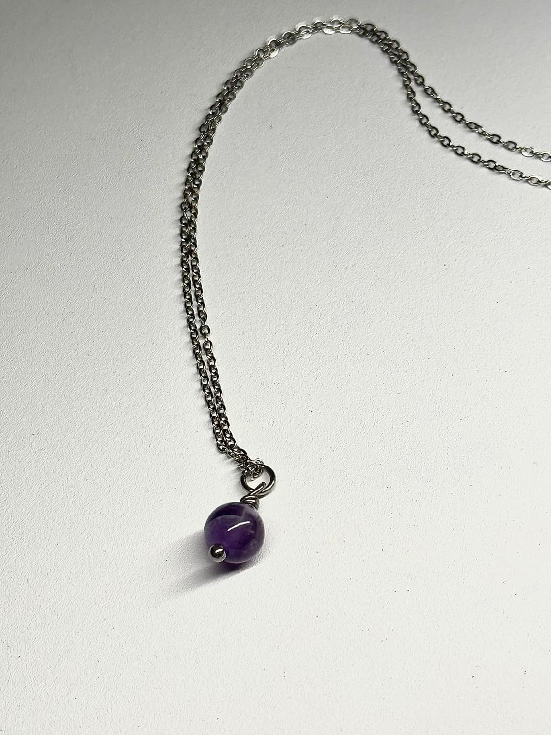 (핸드메이드) 천연석 자수정 목걸이 상품이미지1