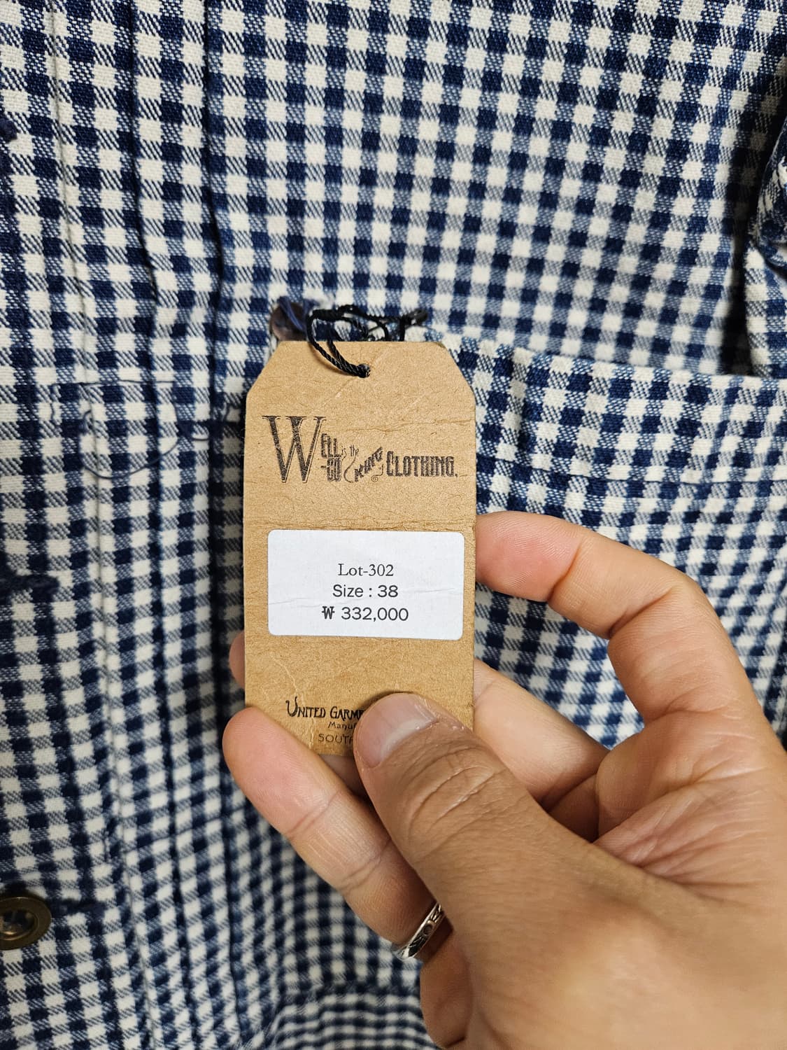 아메카지 웰코 WELL-COSTUME 체크 데님 자켓 38 상품이미지5