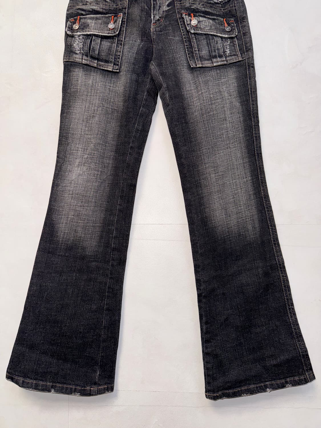 Washing black denim bootscut pants 상품이미지3