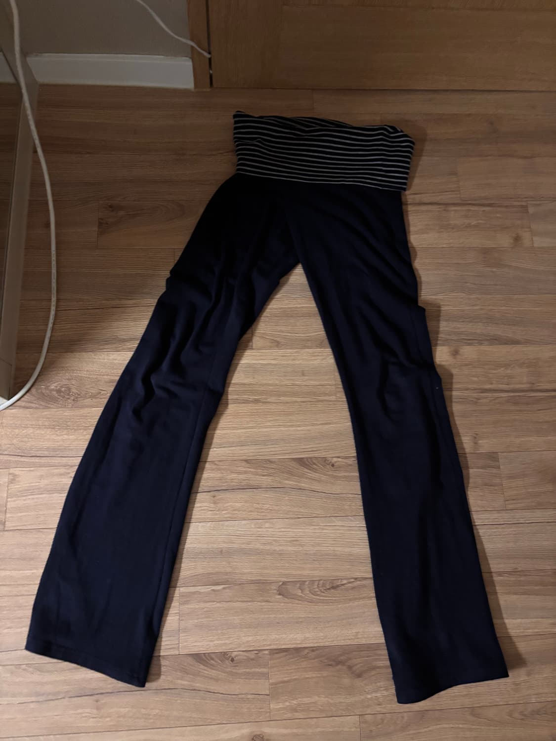 브랜디 멜빌 로우라이즈 스트라이프 부츠컷 코튼팬츠 상품이미지1