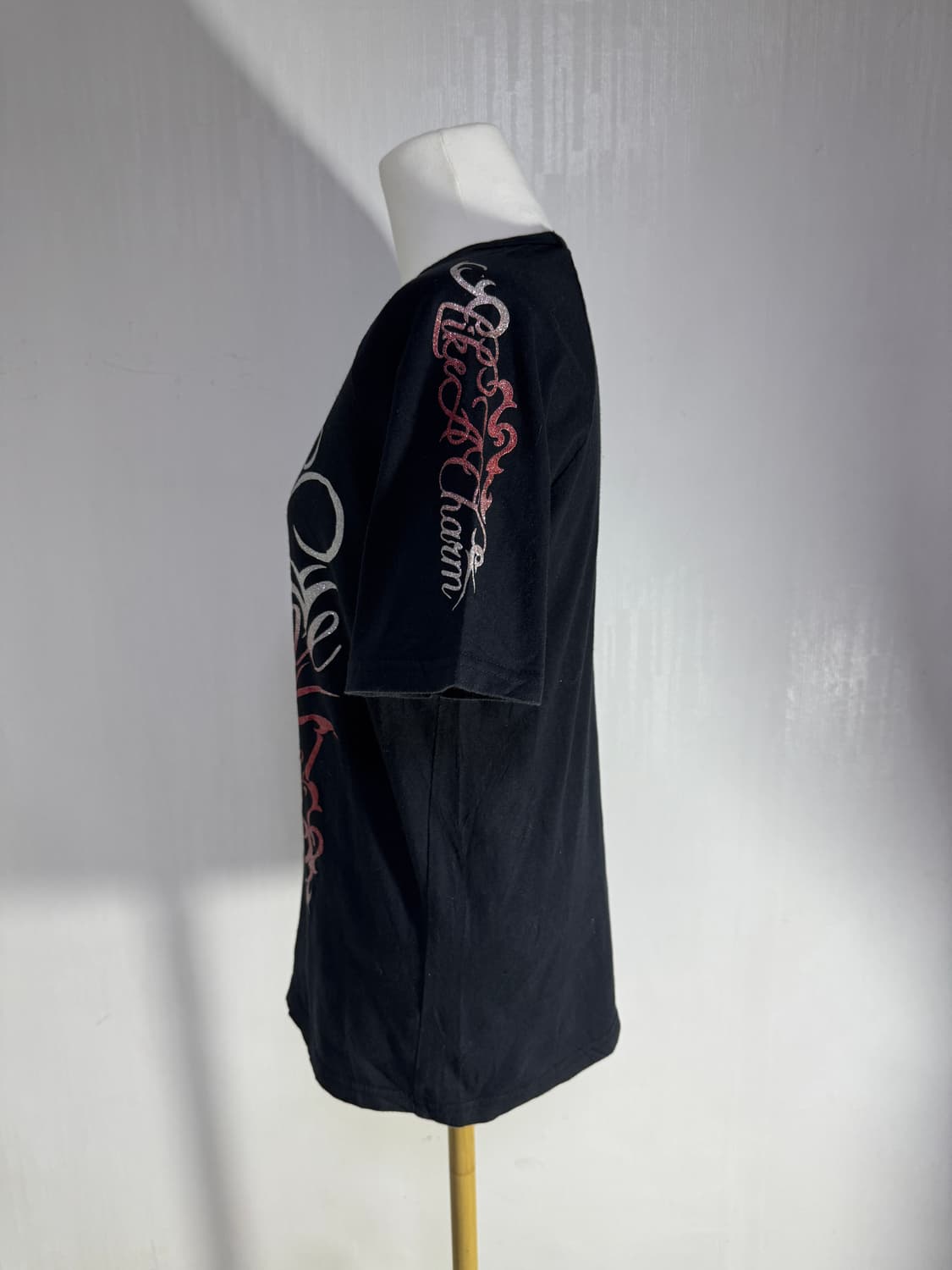 시멘틱 디자인 레터링 크로스 티셔츠 y2k 펑크 상품이미지2